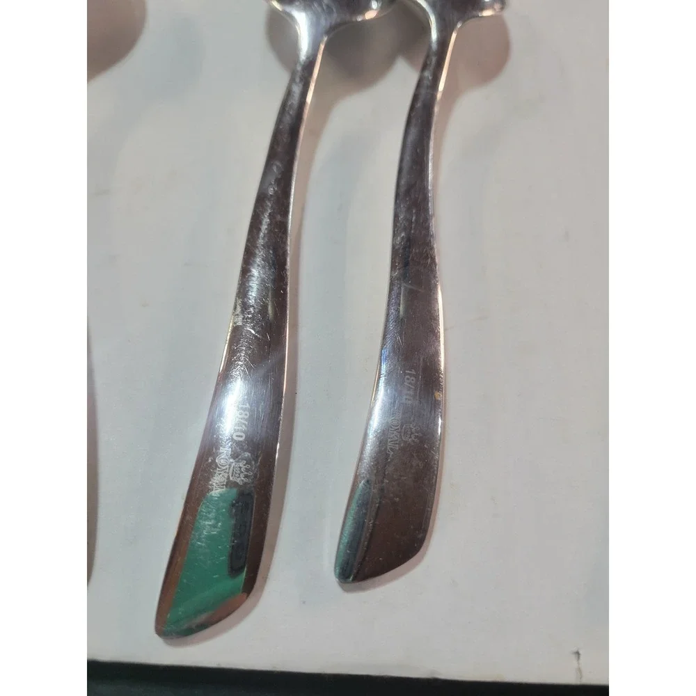 Royal 18/10 Stainless Steel Flatware 4pc Set 3 Teaspoons 1 Knife Modern Curved‎